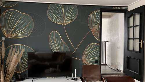 Feuilles décoratives avec de l'or