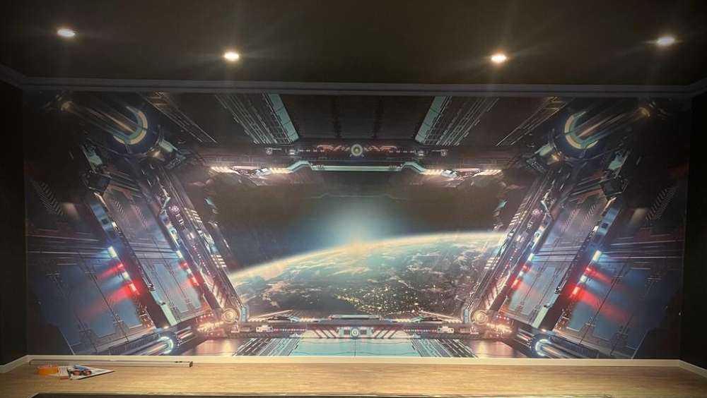 Vue depuis un vaisseau spatial
