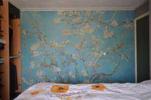 Tenture Murale Van Gogh Amandier En Fleurs - Tissu Polyester 180x230 Cm, Décoration Chambre Ou Salon