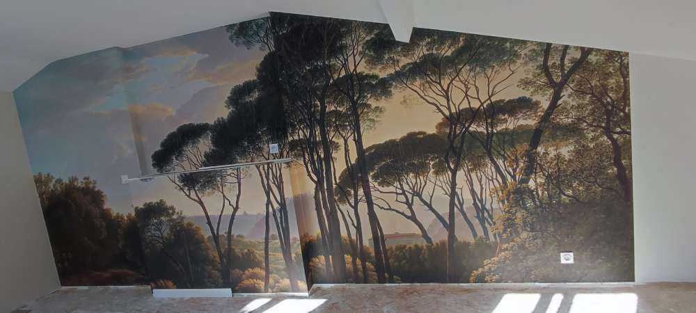 Paysage italien avec pins parasols