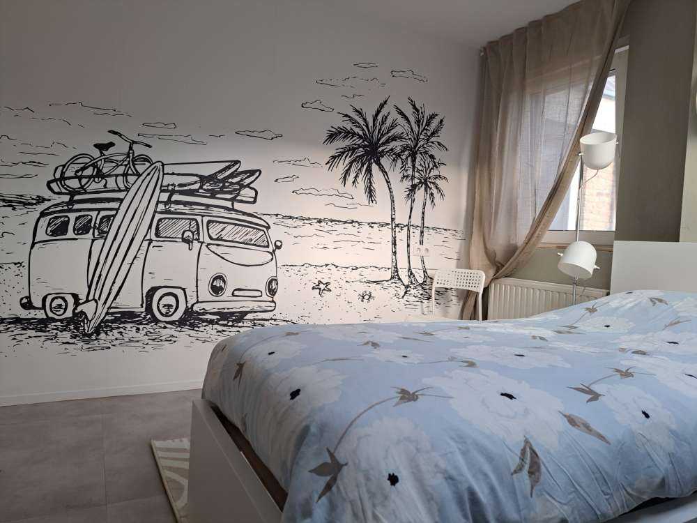 Dessin de plage en noir et blanc