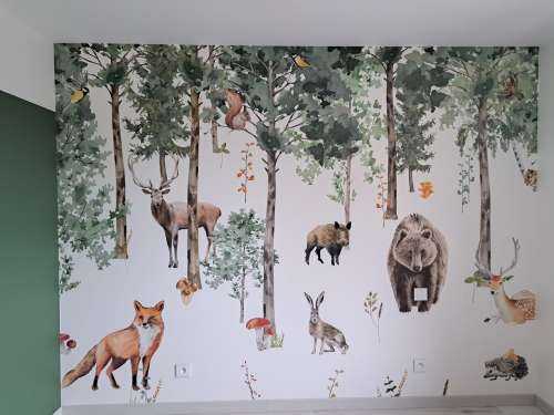 Aquarelle d'animaux de la forêt