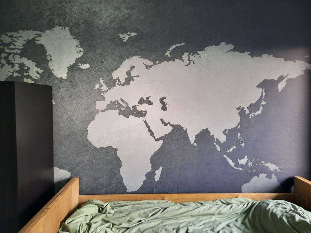 Carte du monde gris clair