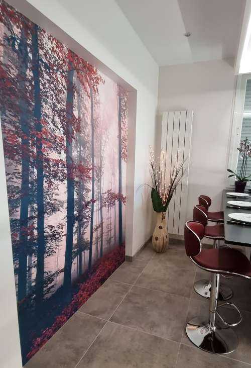 Paysage de forêt rouge