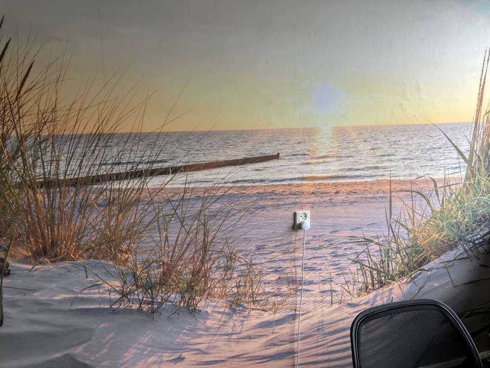 Plage de dunes avec coucher de soleil