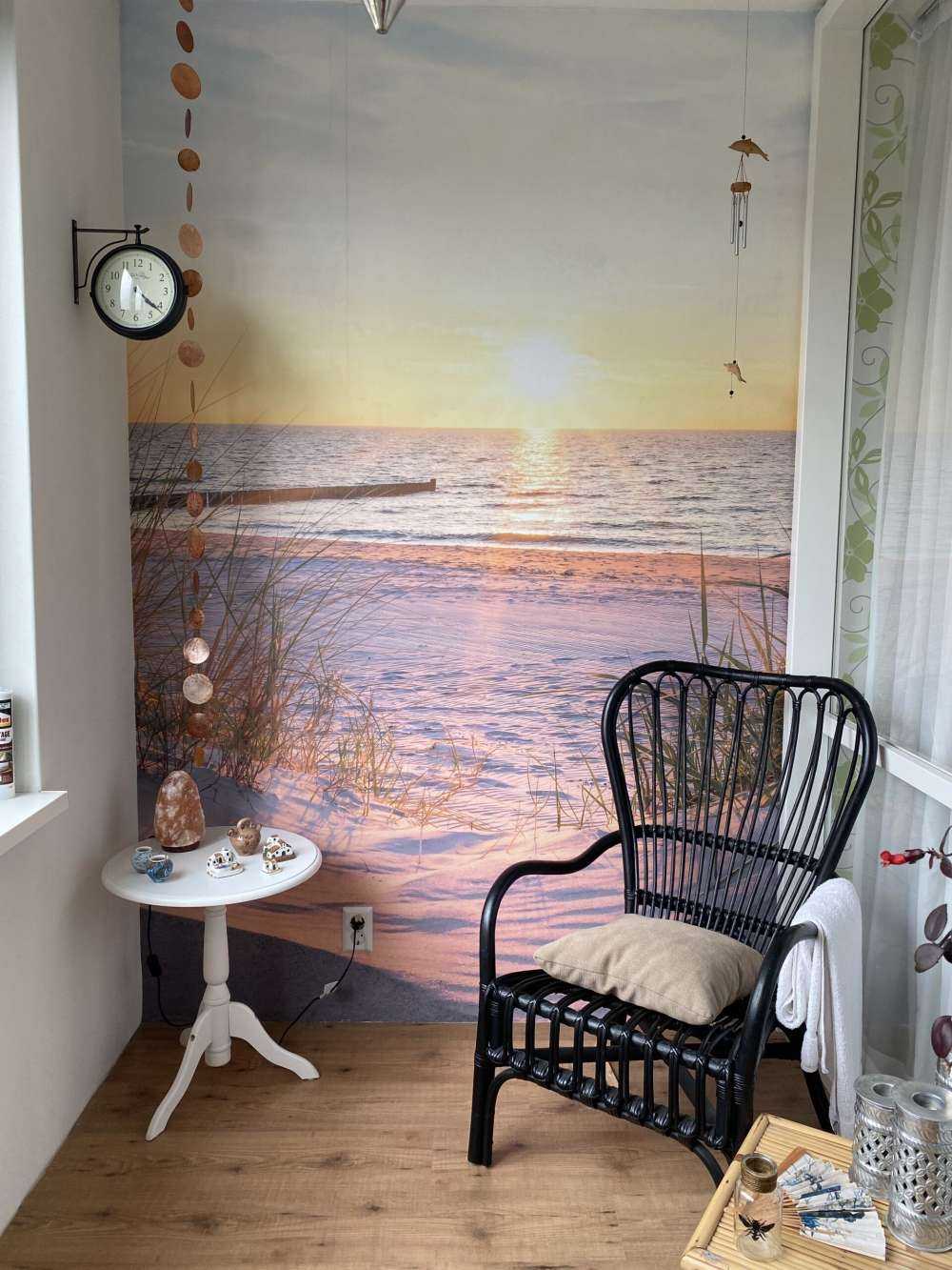 Plage de dunes avec coucher de soleil