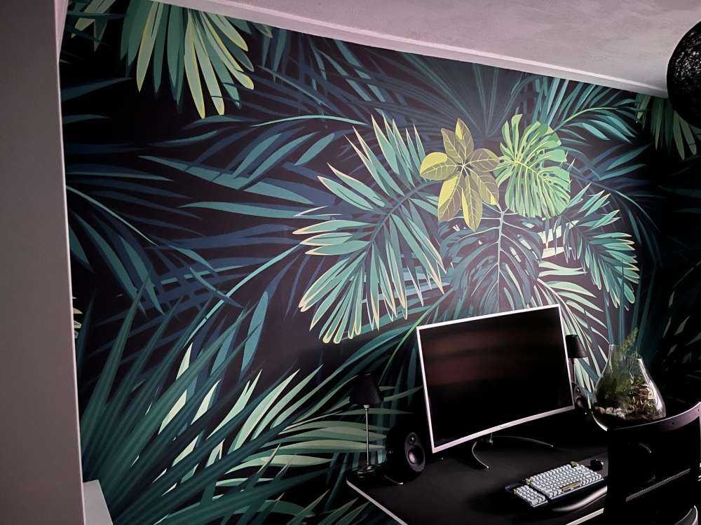 Motif avec belles feuilles vertes