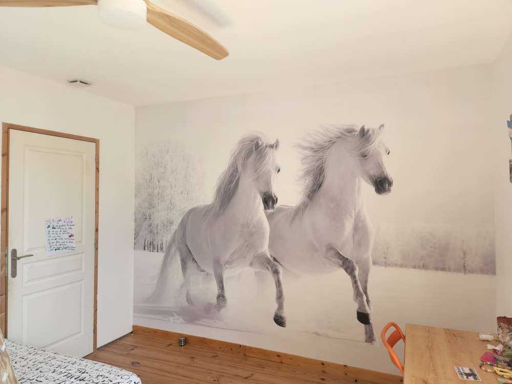 Chevaux dans la neige