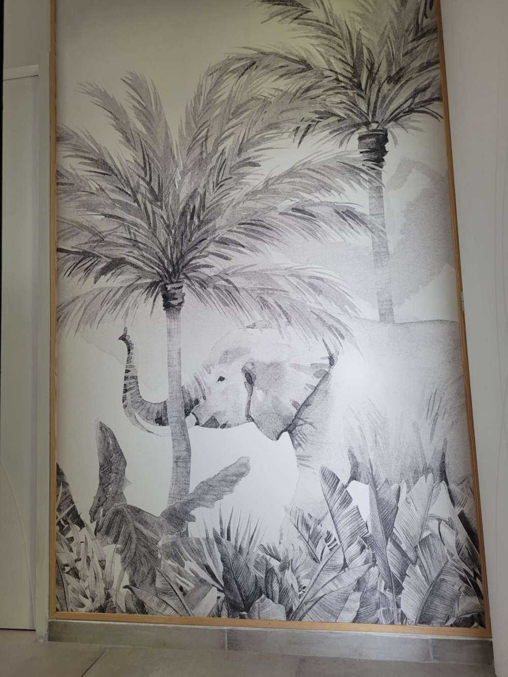 Animaux de la jungle en noir et blanc