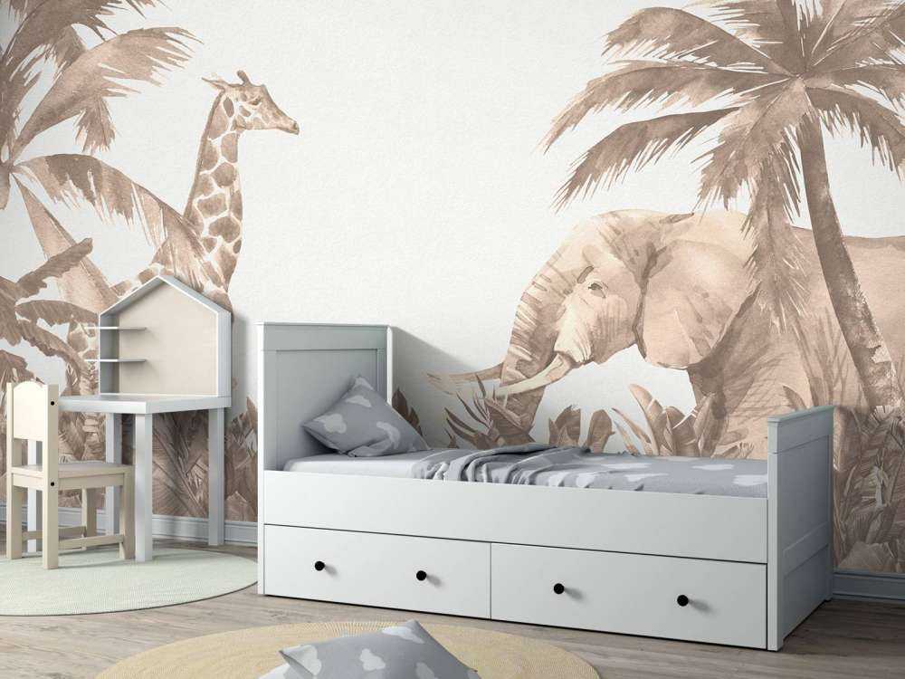 Divers animaux de la jungle en taupe