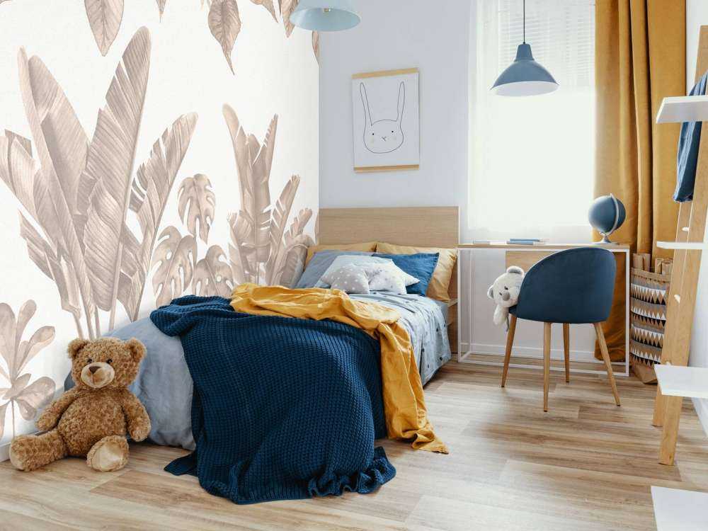 Feuilles de jungle en taupe