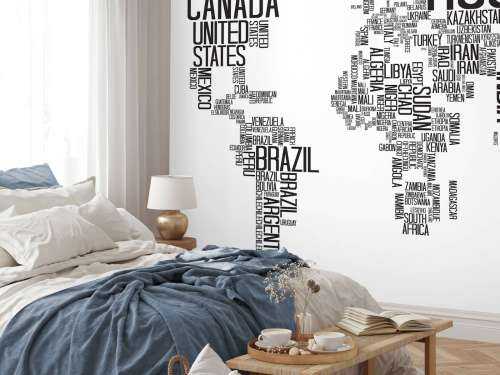 Carte du monde typographique