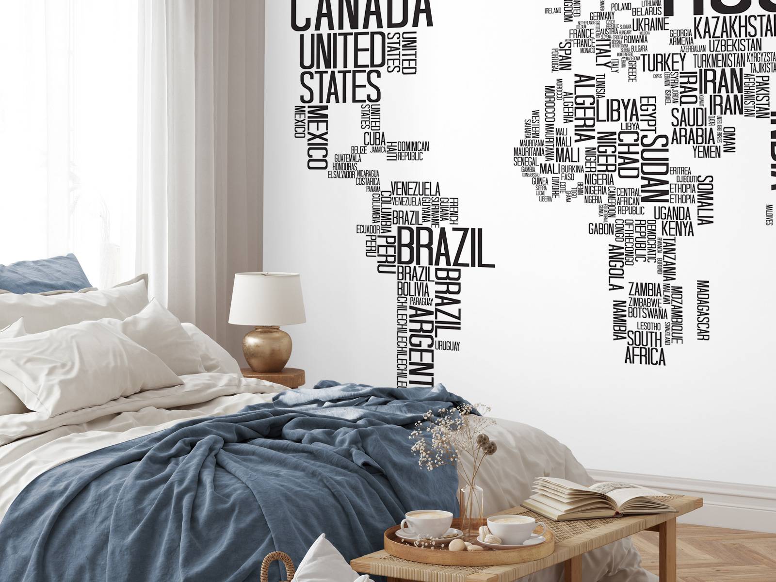 Carte du monde typographique