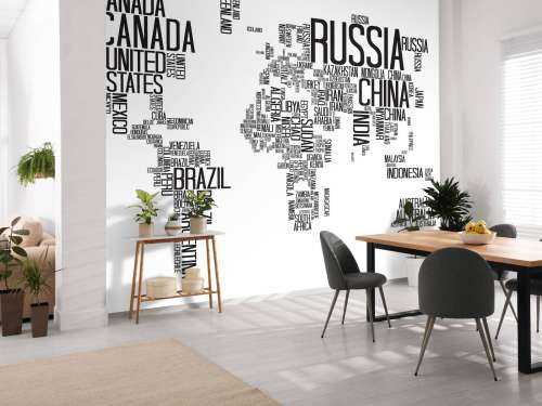 Carte du monde typographique