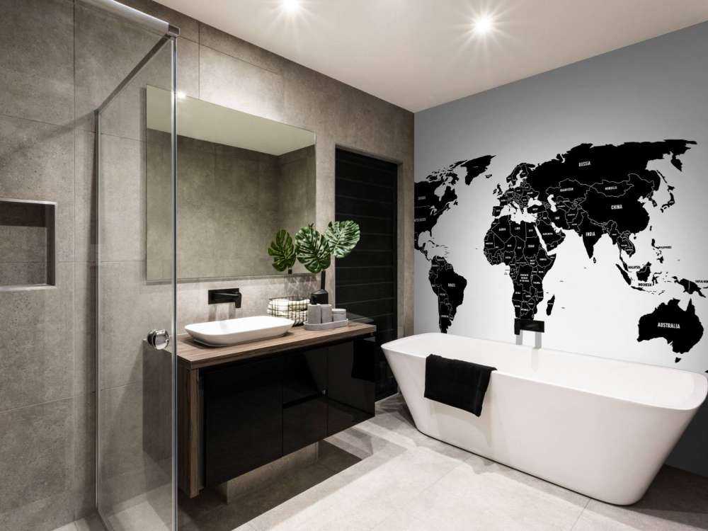 Carte du monde en noir