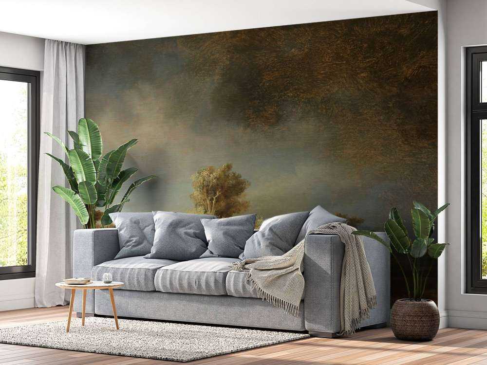 Paysage avec pont de pierre