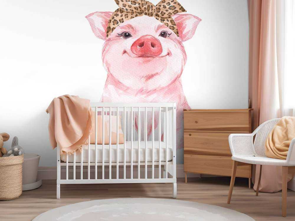 Drôle de petit cochon avec un bandana