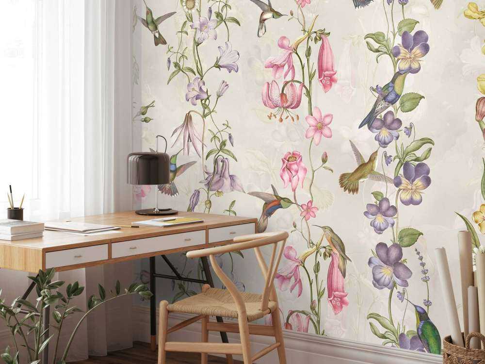 Fleurs de pré et de jardin taupe