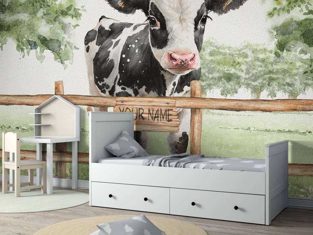 Jeune vache dans un pré