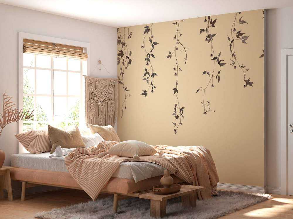 Brins de clématite sur beige