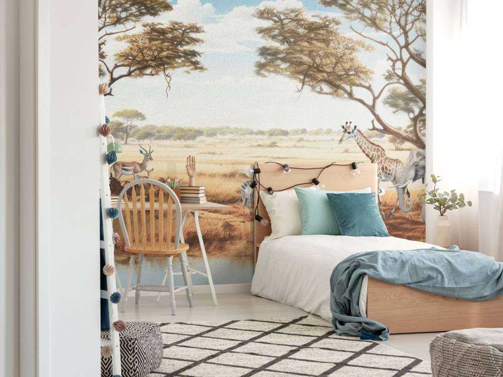 Paysage de safari en couleur