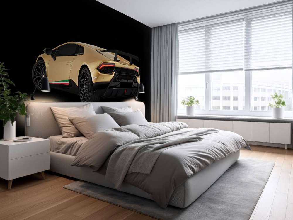 Lamborghini Huracán - Côté arrière gauche, noir