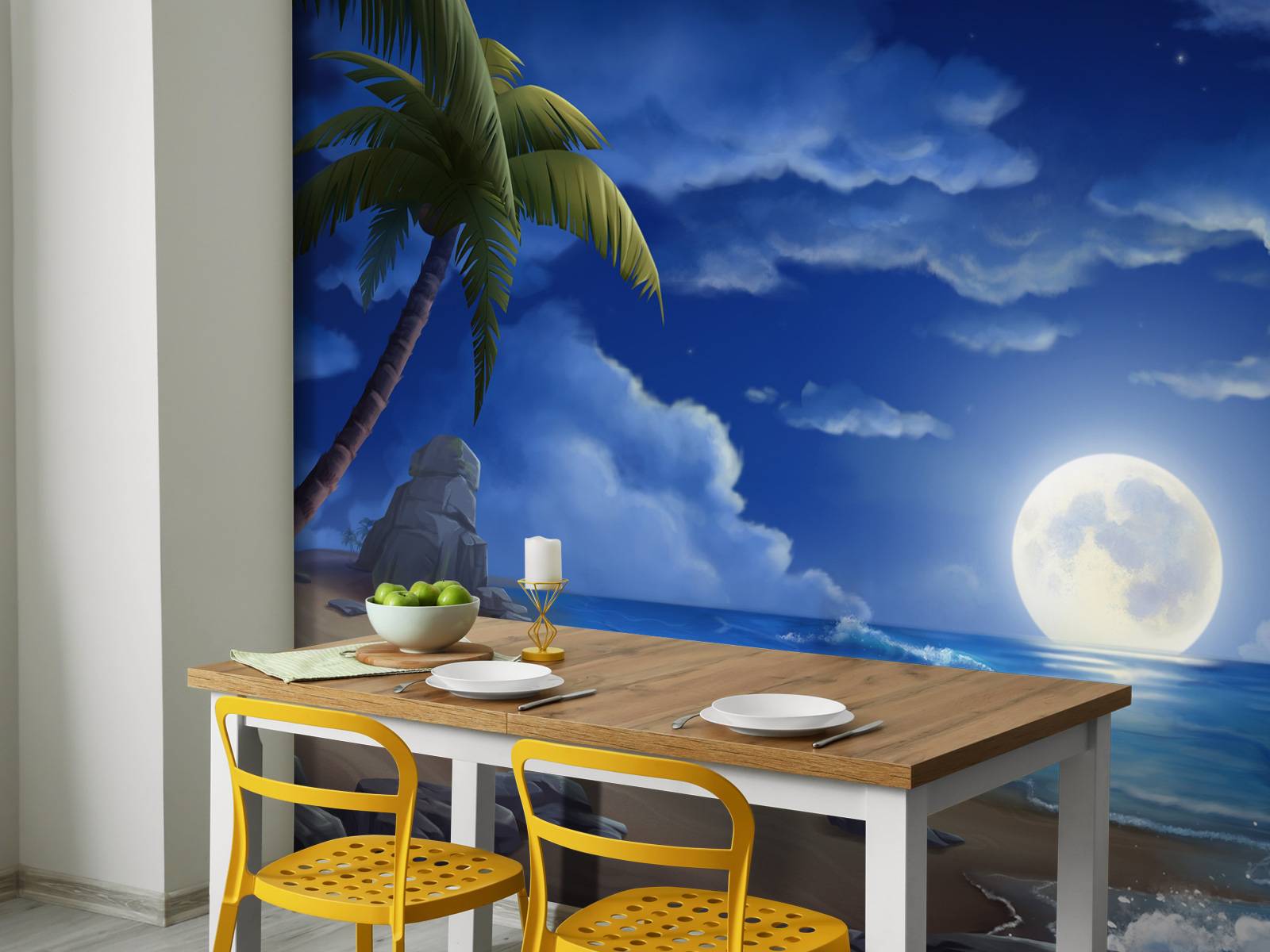 Belle plage de nuit