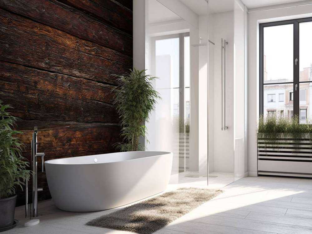 Mur en bois foncé