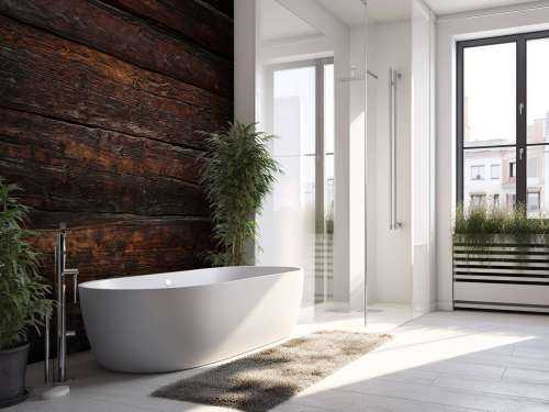 Mur en bois foncé