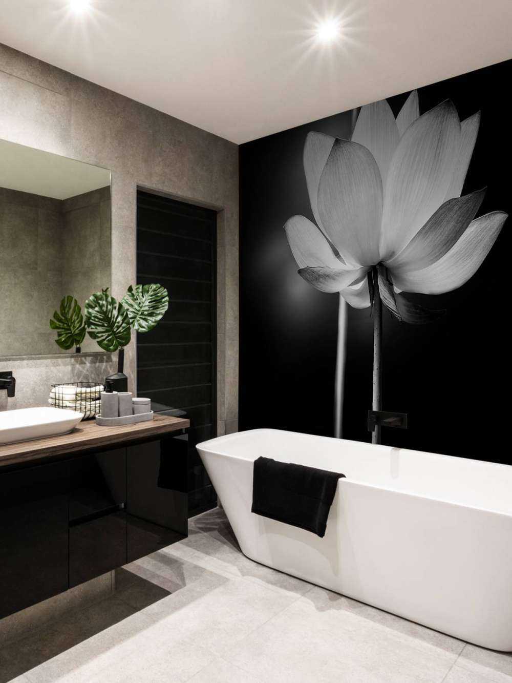 Fleurs de lotus en noir et blanc