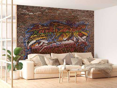 Graffiti sur un mur de briques