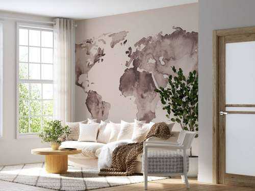 Carte du monde en sépia
