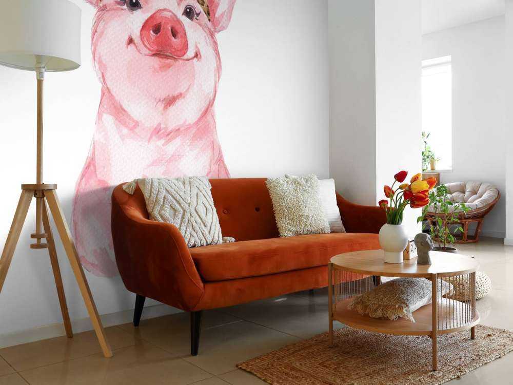 Drôle de petit cochon avec un bandana