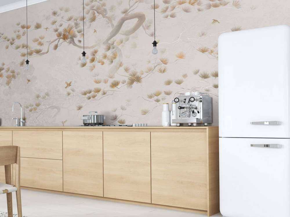 Art de l'arbre en fleurs - Beige