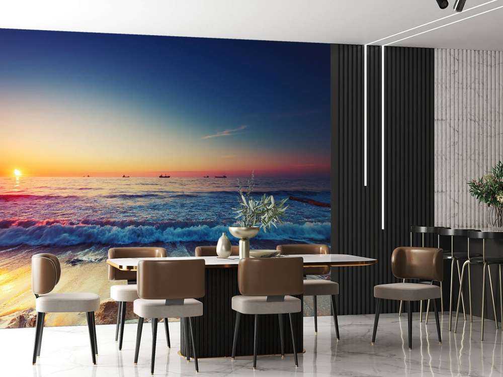 Coucher de soleil sur la mer