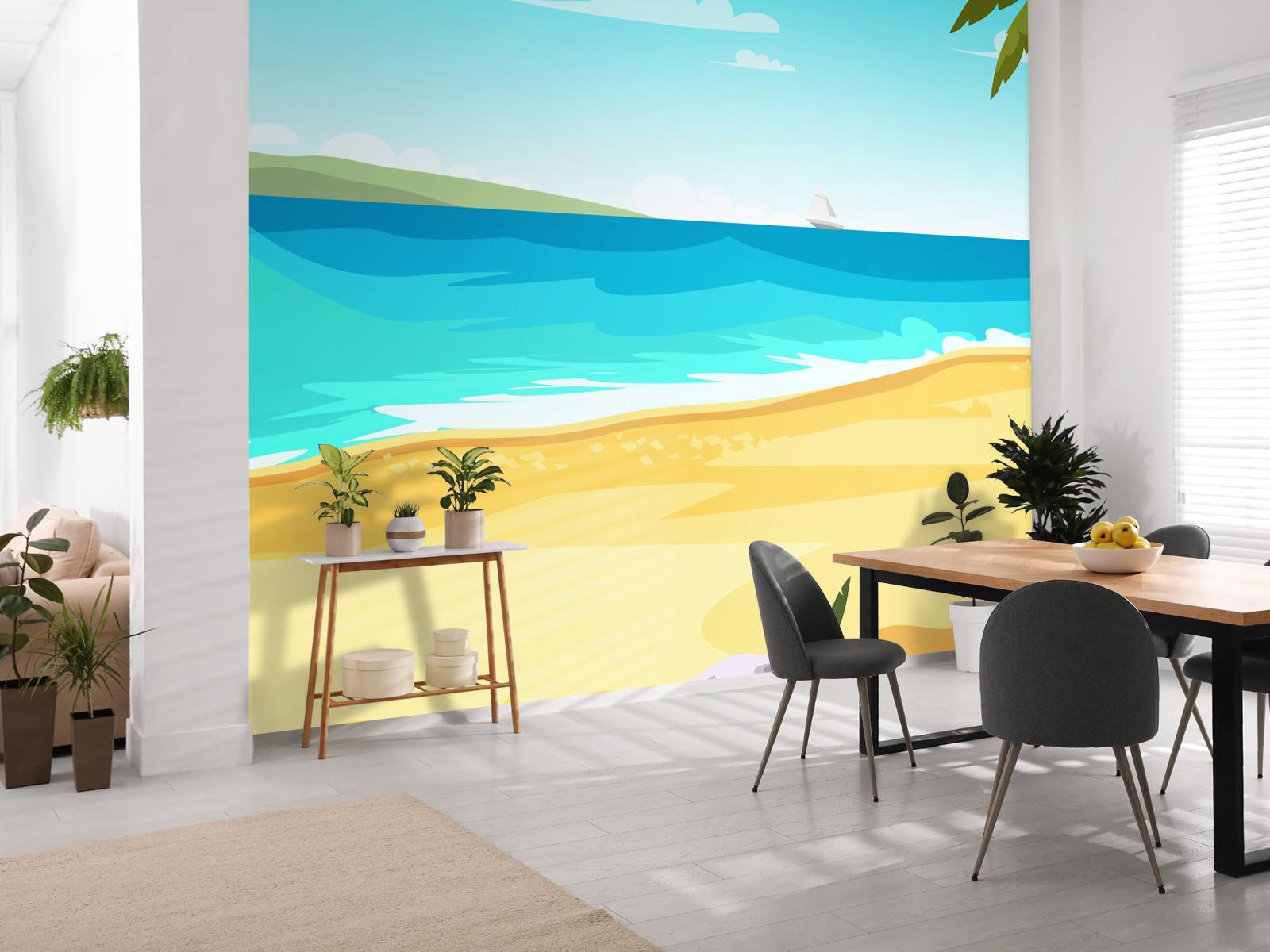 Plage avec vagues