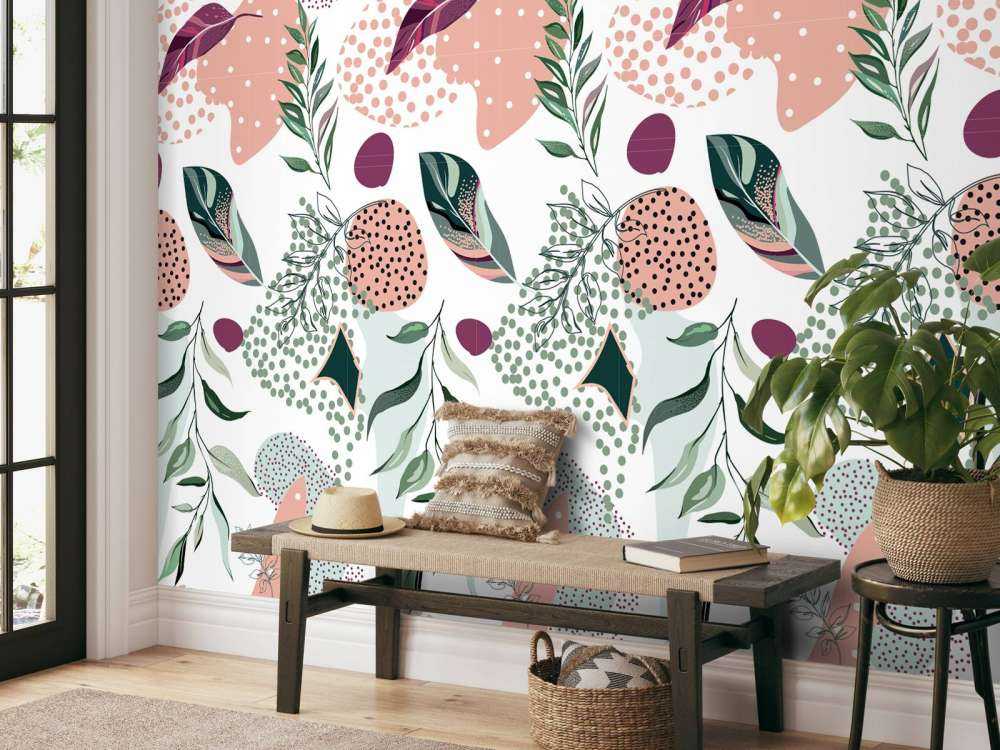 Motif Fleurs et brindilles