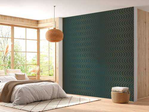 Motif ondulé bleu canard