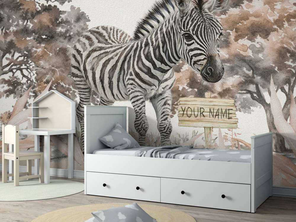 Bébé zèbre dans la nature taupe