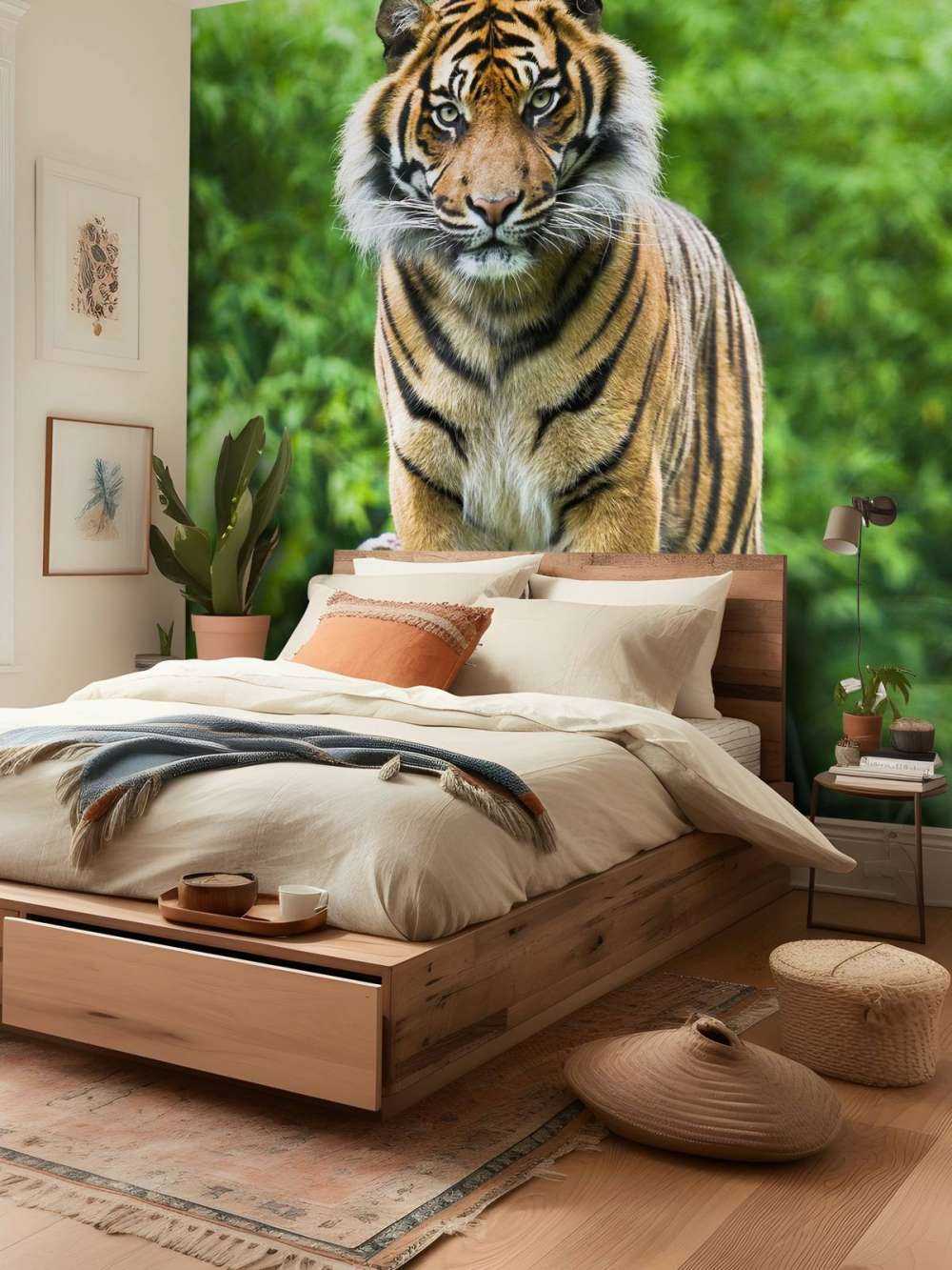 Tigre debout sur une pierre