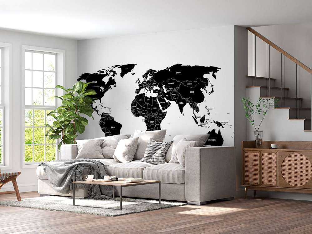 Carte du monde en noir
