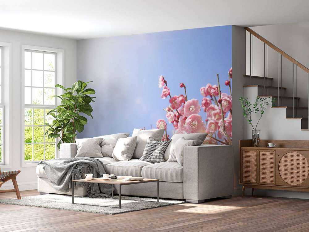 Fleurs avec un ciel bleu