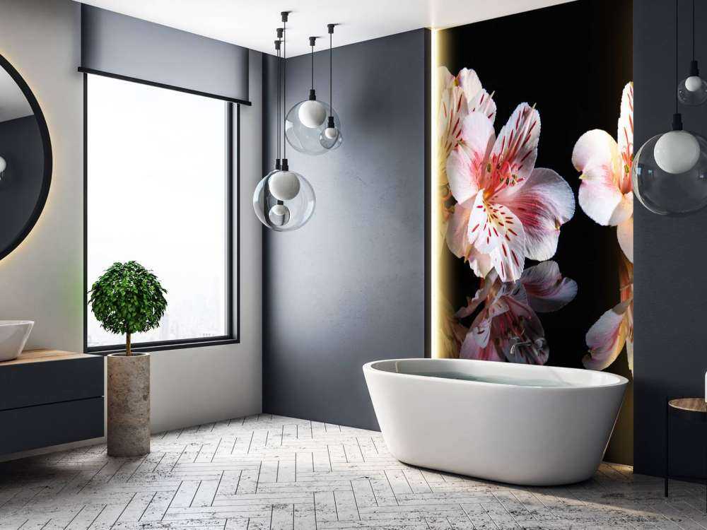 Fleurs d'alstroémère avec reflet