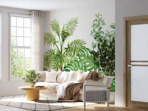 Plantes tropicales à l'aquarelle