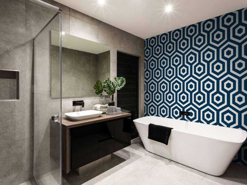 Motif Hexagones bleu foncé