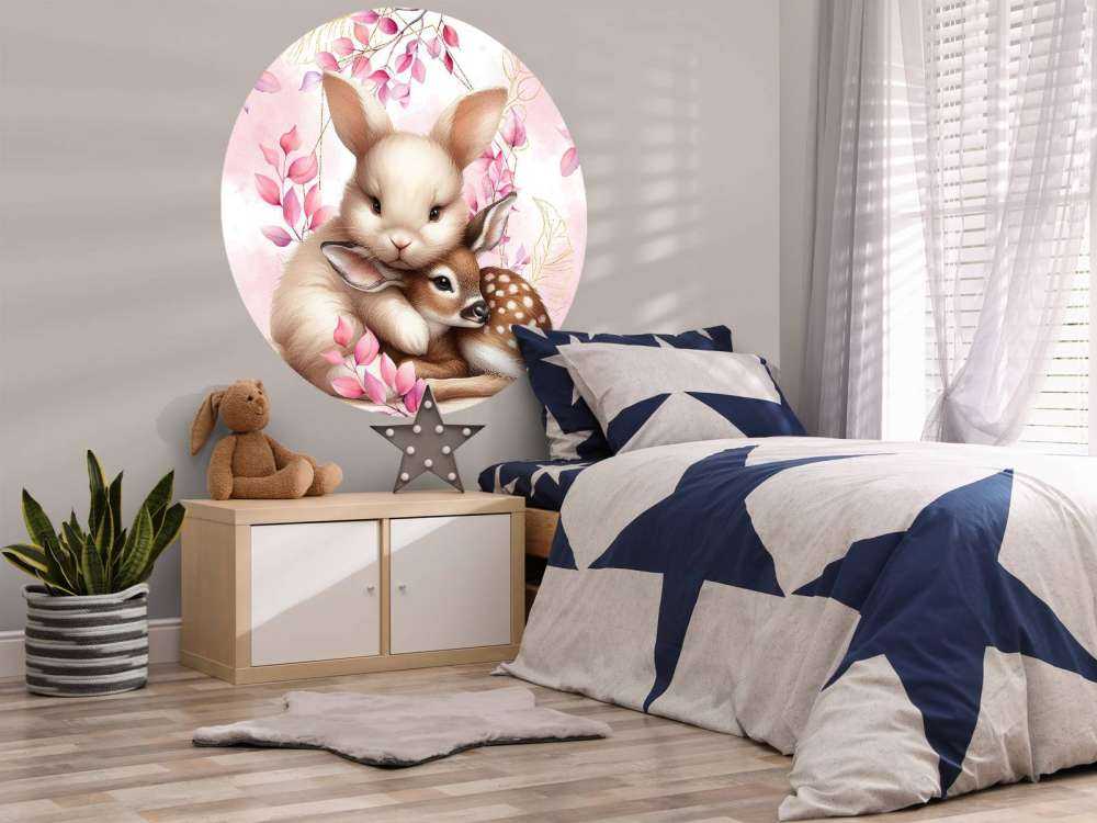 Lapin aimant et faon