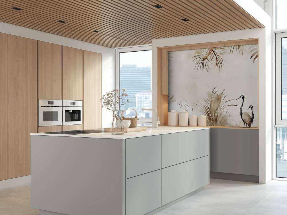 Grues dans le champ taupe