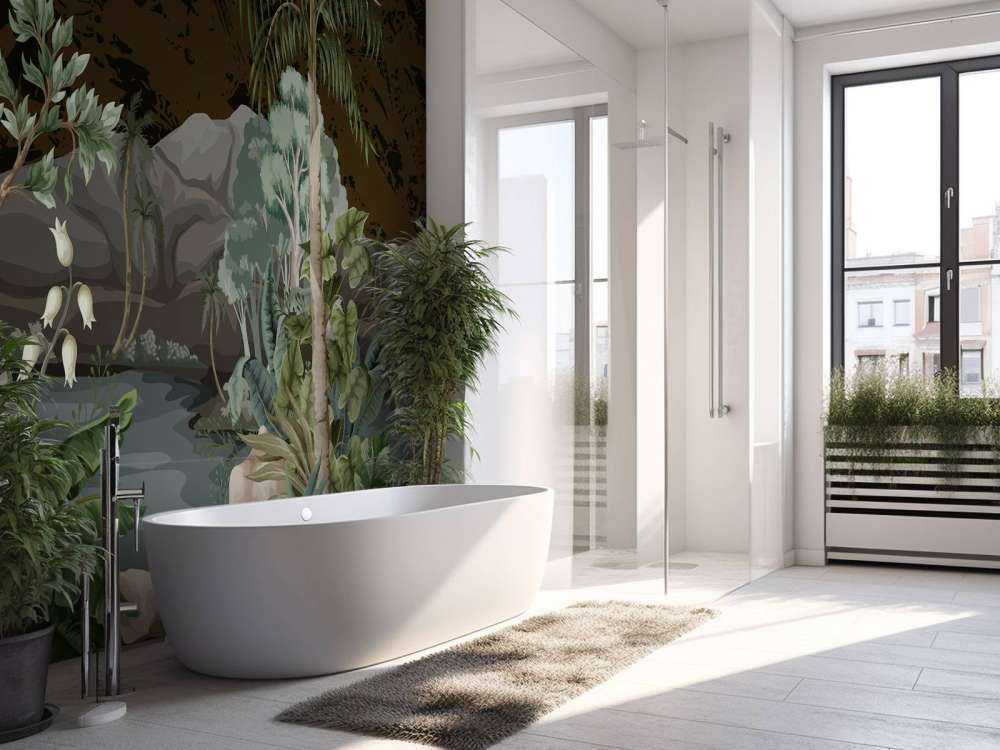 Paysage de jungle avec rivière
