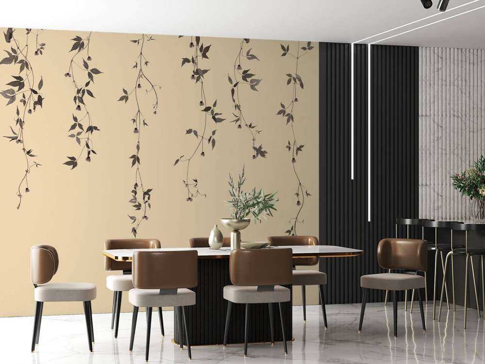 Brins de clématite sur beige