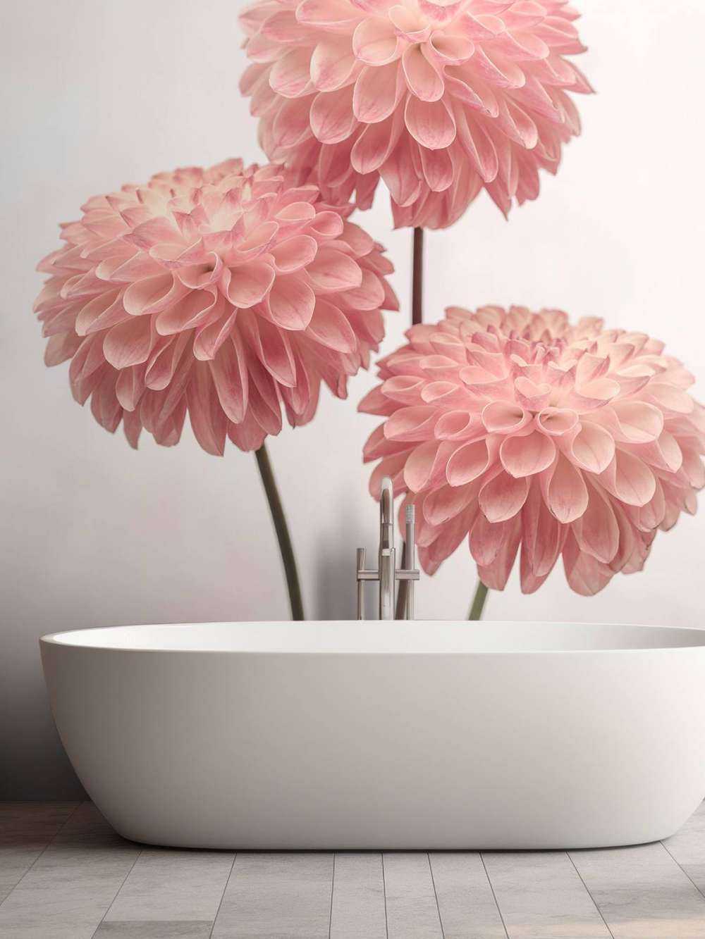 Trois dahlias roses